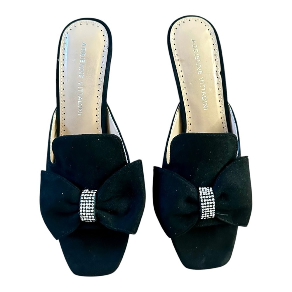 Adrienne Vittadini Women's Gladys Heeled Sandal Black Size 7.5